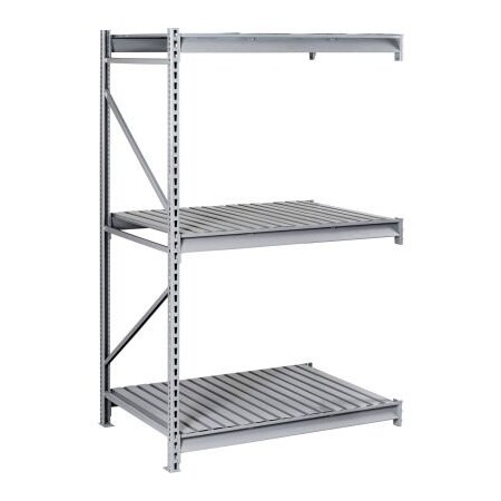 Tennsco Tennsco Bulk Storage Rack - 72"W x 36"D x 120"H - Add-On - 3 Shelf Levels - Steel Deck - Light Gray BU-7236120CA-LGY